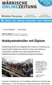 Müllerausbildung - MOZ-Artikel vom 04.12.2014