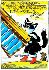 Flyer zur Flügelspende mit Grafik von Hans-Eberhard Ernst