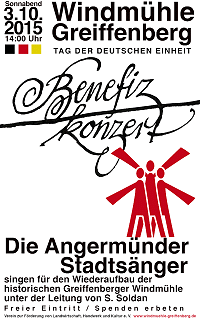 Plakat zum Benefizkonzert der Angermünder Stadtsänger 