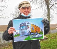 Hans Eberhard Ernst präsentiert seine Grafik