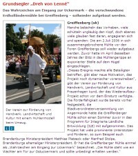 Artikel zur Greiffenberger Mühle im Uckermarkkurier vom 20.12.2012